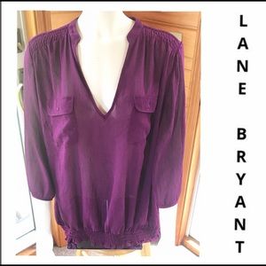 Lane Bryant Sheer Purple Blouse